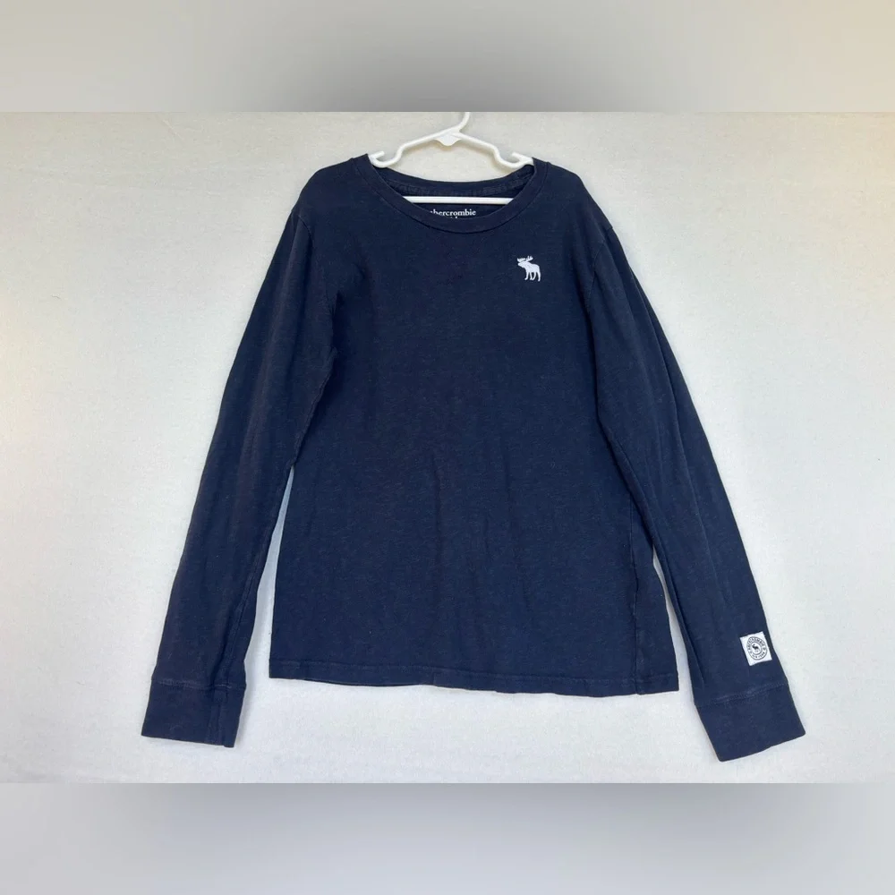 VINTAGE‎ ABERCROMBIE & FITCH KIDS Icon Navy Tee Shirt Long Sleeve Y2K Boys 11 12